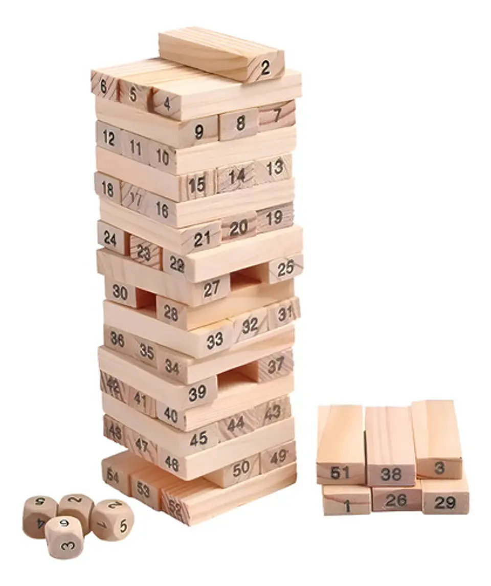 Juego de Mesa Yenga H&D de Madera para Destreza con 54 Bloques 1