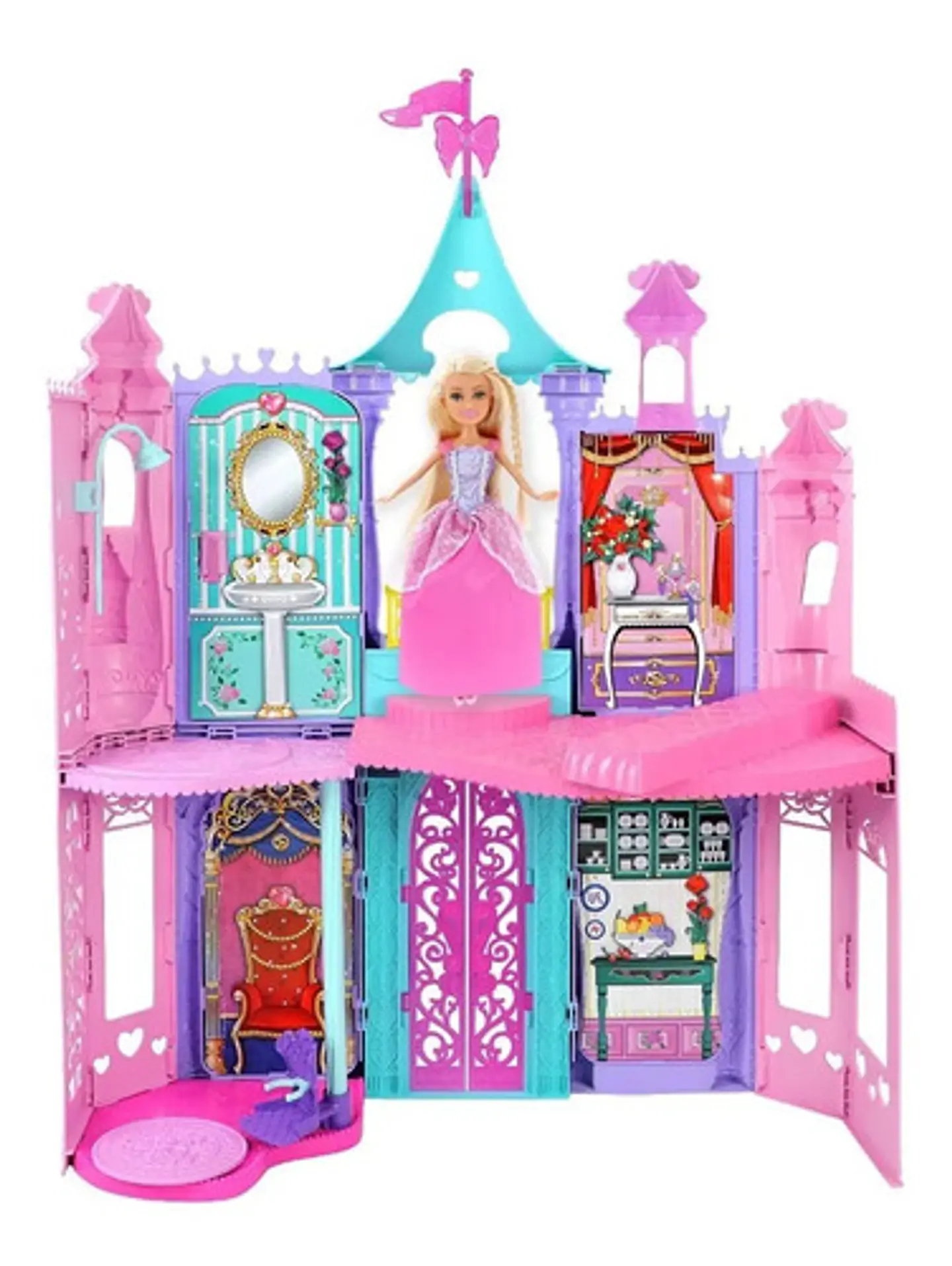 Castillo Princesas Casa De Muñecas 90 Cm Accesorios 24922 Color Multicolor 5