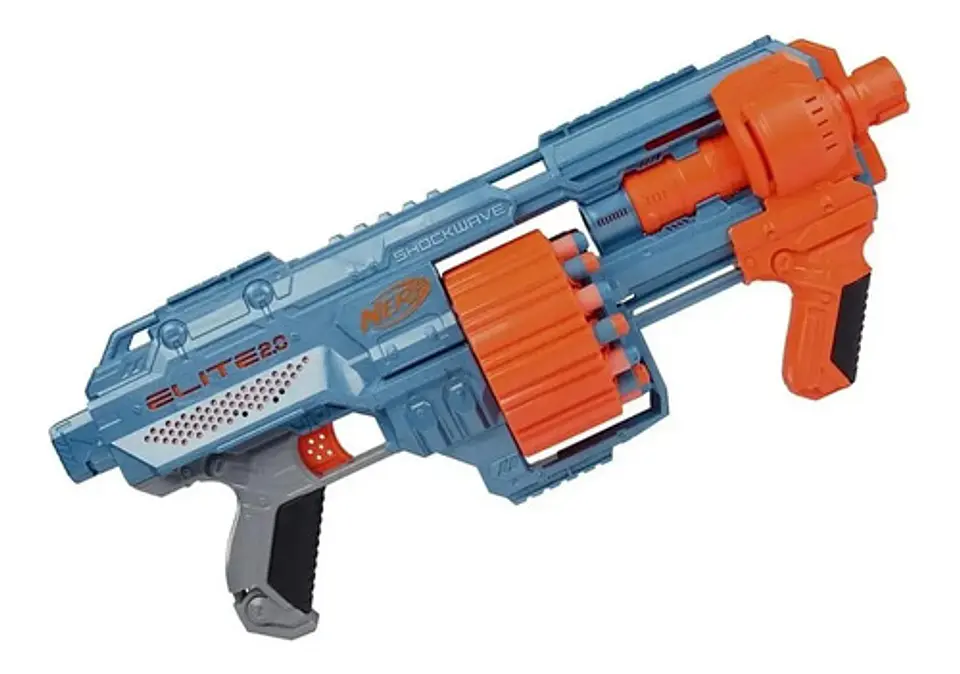 Nerf Lanzador Elite 2.0 Shockwave Rd-15 - Con 30 Dardos Color Azul Acero 1