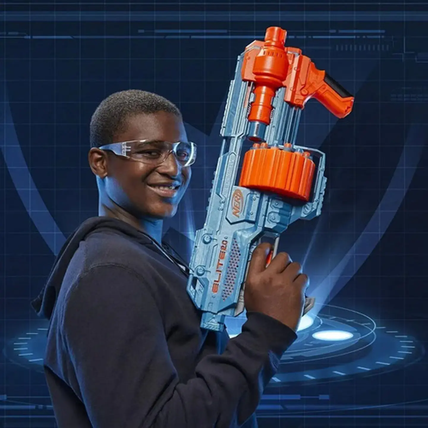 Nerf Lanzador Elite 2.0 Shockwave Rd-15 - Con 30 Dardos Color Azul Acero 4
