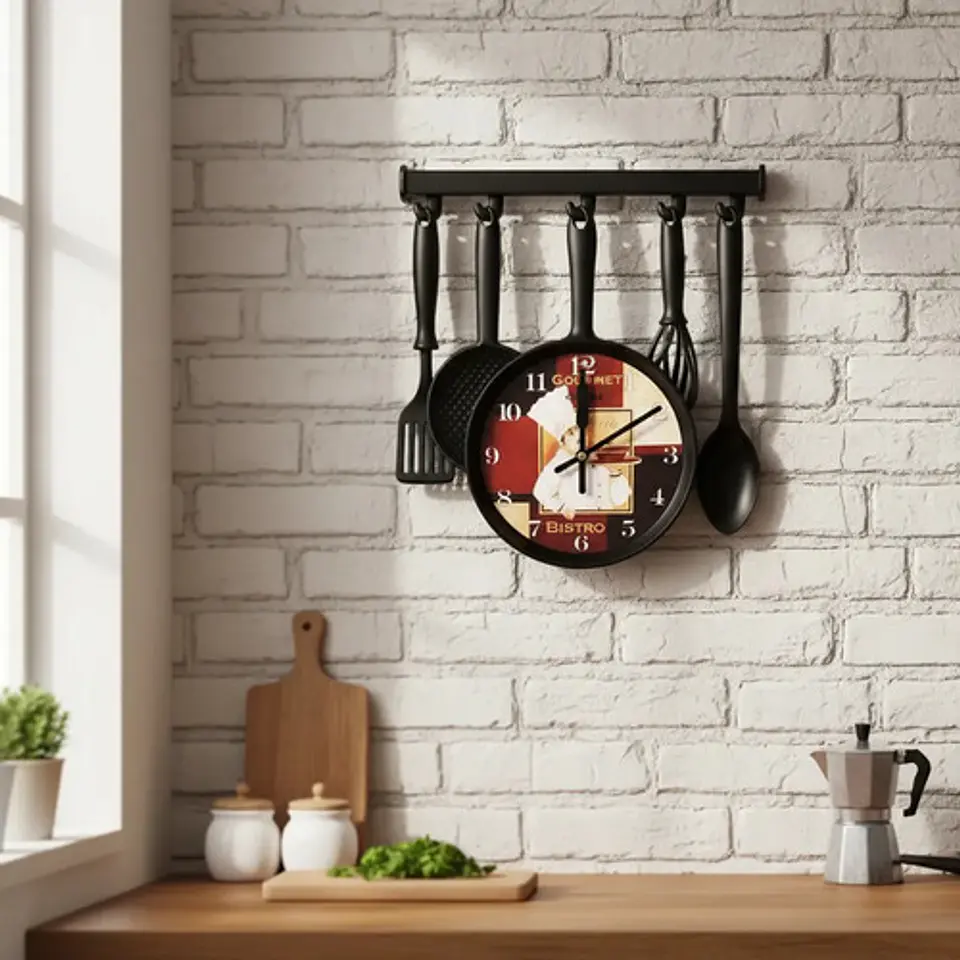 Reloj Pared Cocina Hogar Cuchara Cucharones Decoración 108-1 1