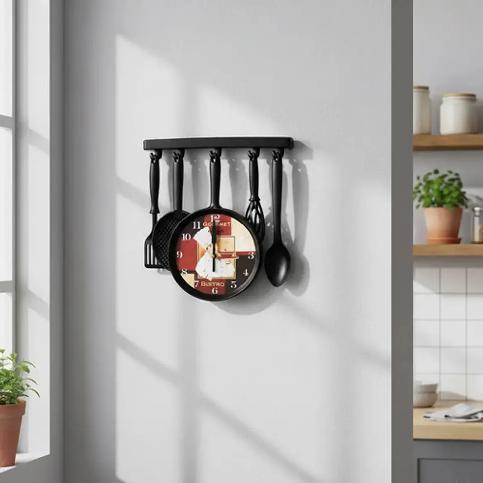 Reloj Pared Cocina Hogar Cuchara Cucharones Decoración 108-1 2