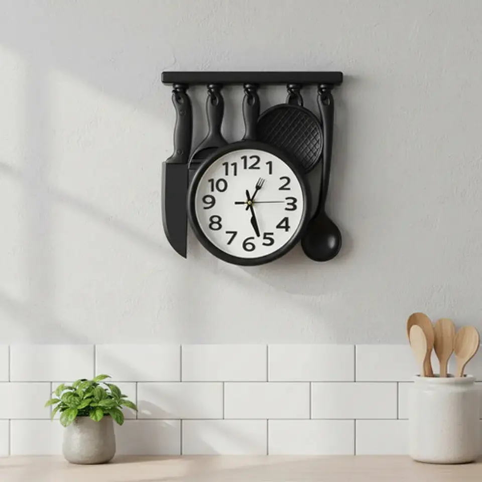 Reloj Pared Cocina Hogar Cuchara Cucharones Decoración 108-1 7