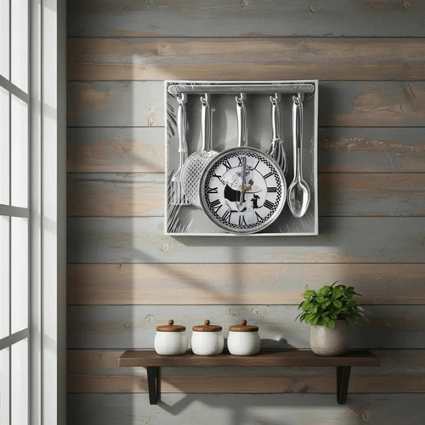 Reloj Pared Cocina Hogar Cuchara Cucharones Decoración 108-1 18