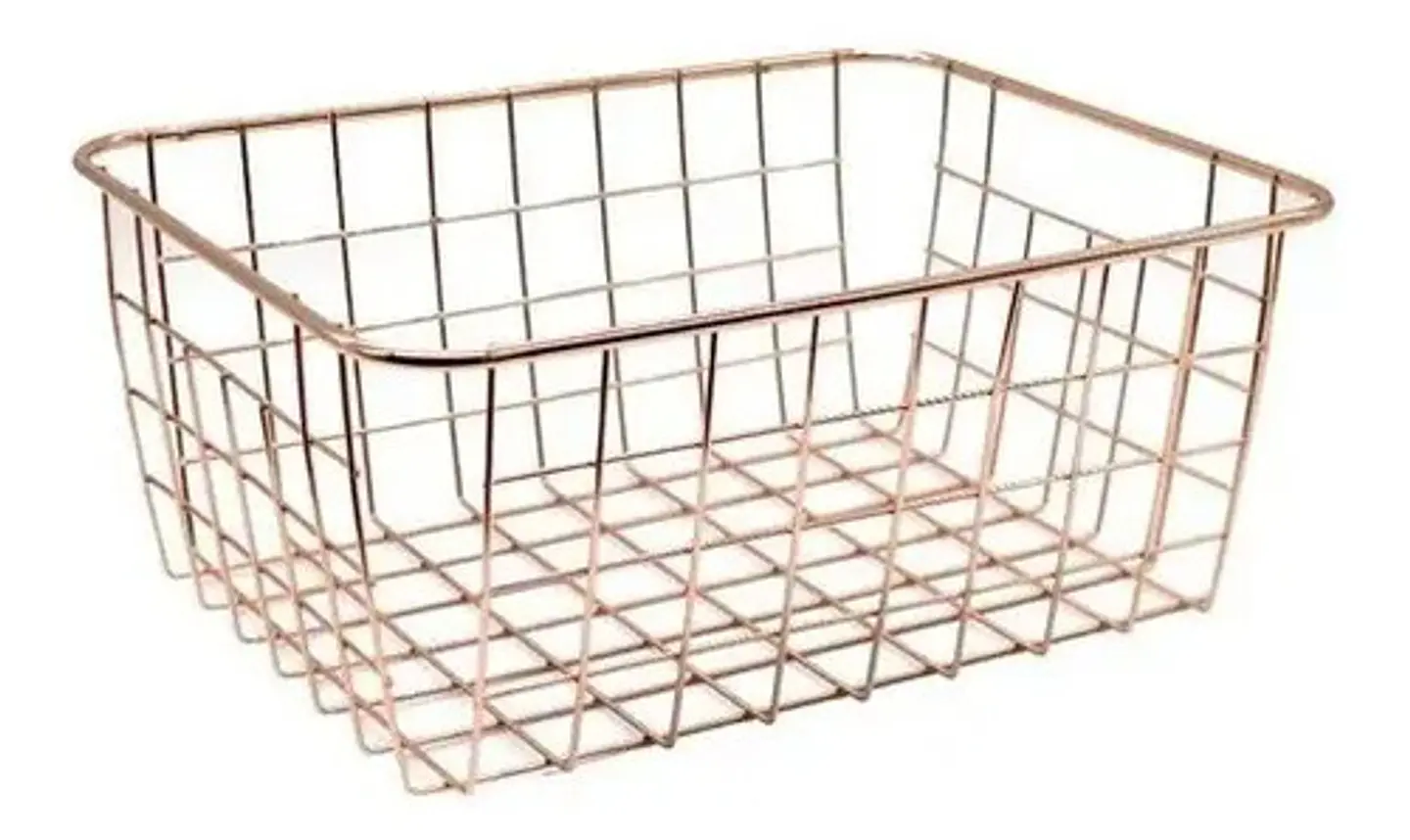 Canasta 27x21cm Metálica Cromada Hogar Organizador 3076253 2