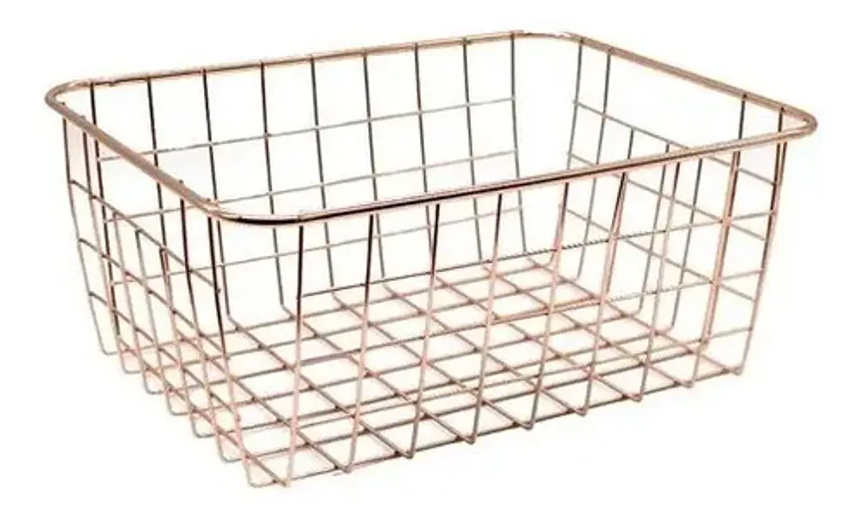 Canasta 27x21cm Metálica Cromada Hogar Organizador 3076253 2