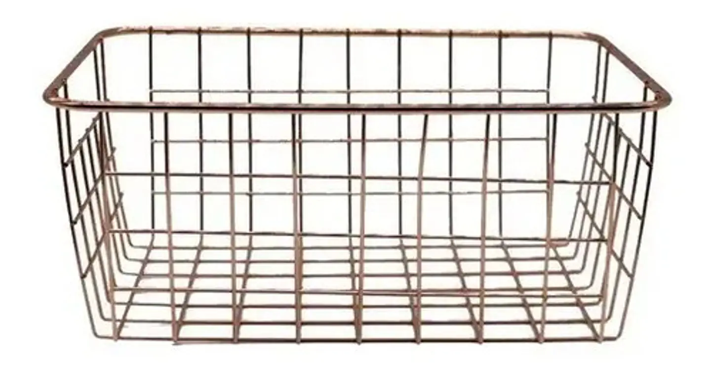 Canasta 27x21cm Metálica Cromada Hogar Organizador 3076253 3