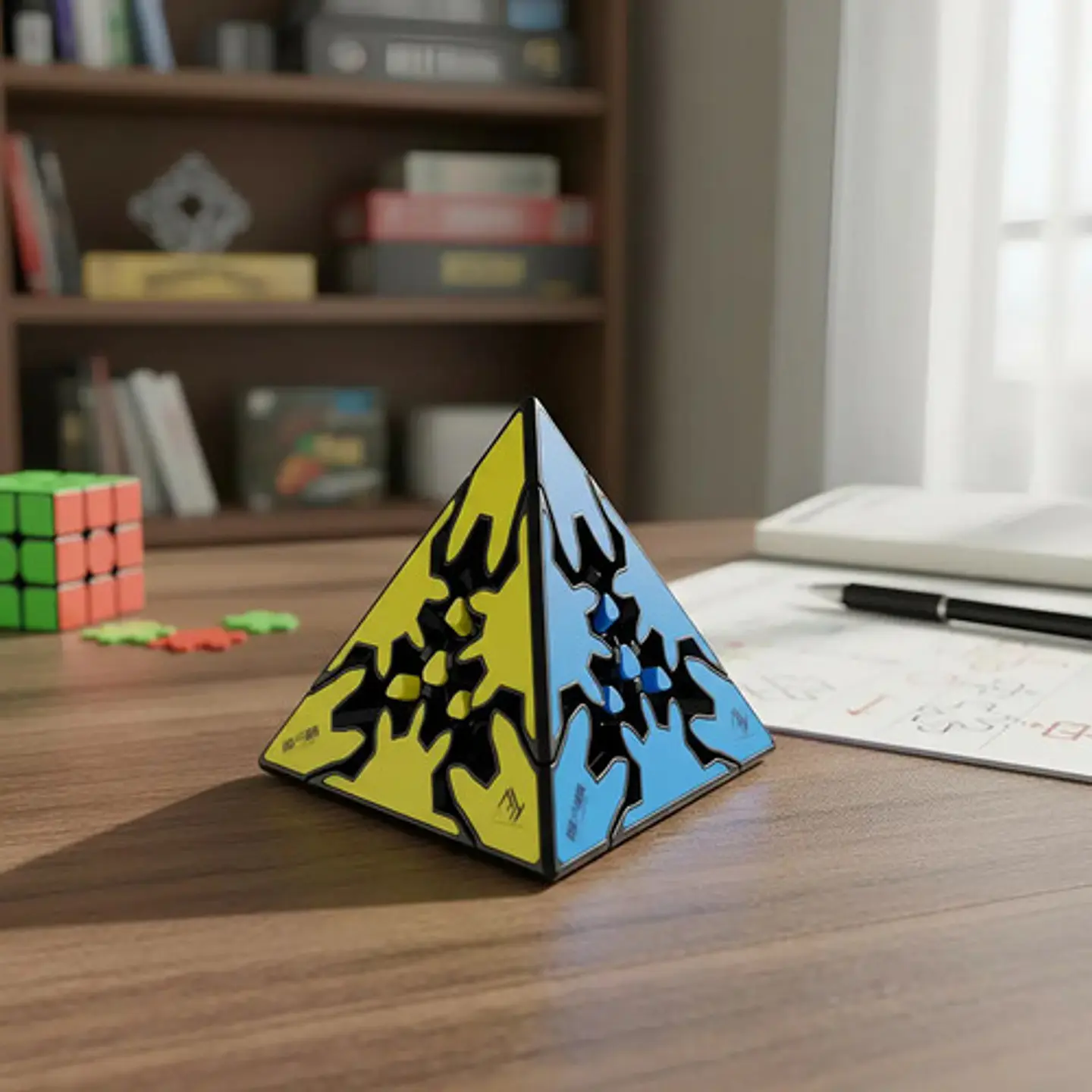 Gear Pyraminx Cubo Rubik Qiyi 3x3 Engranaje Negro 756 1
