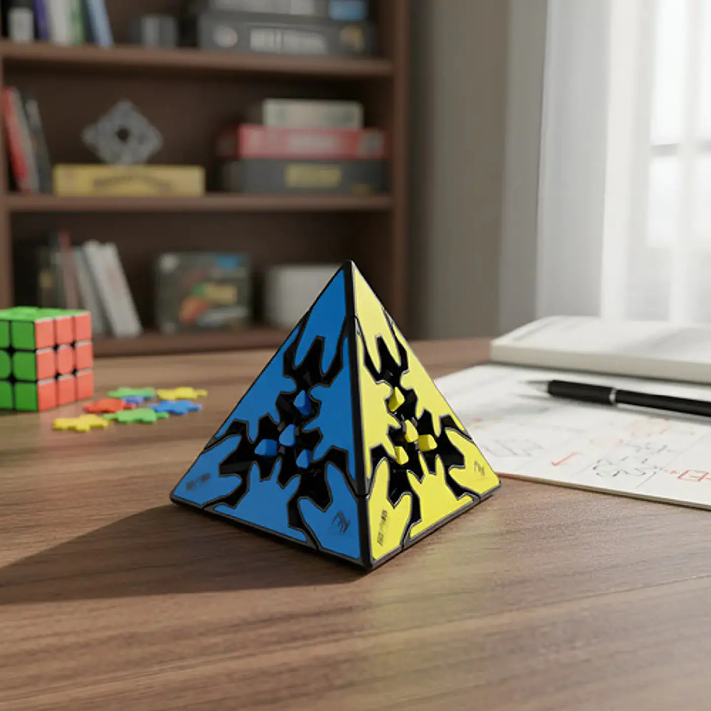 Gear Pyraminx Cubo Rubik Qiyi 3x3 Engranaje Negro 756 2