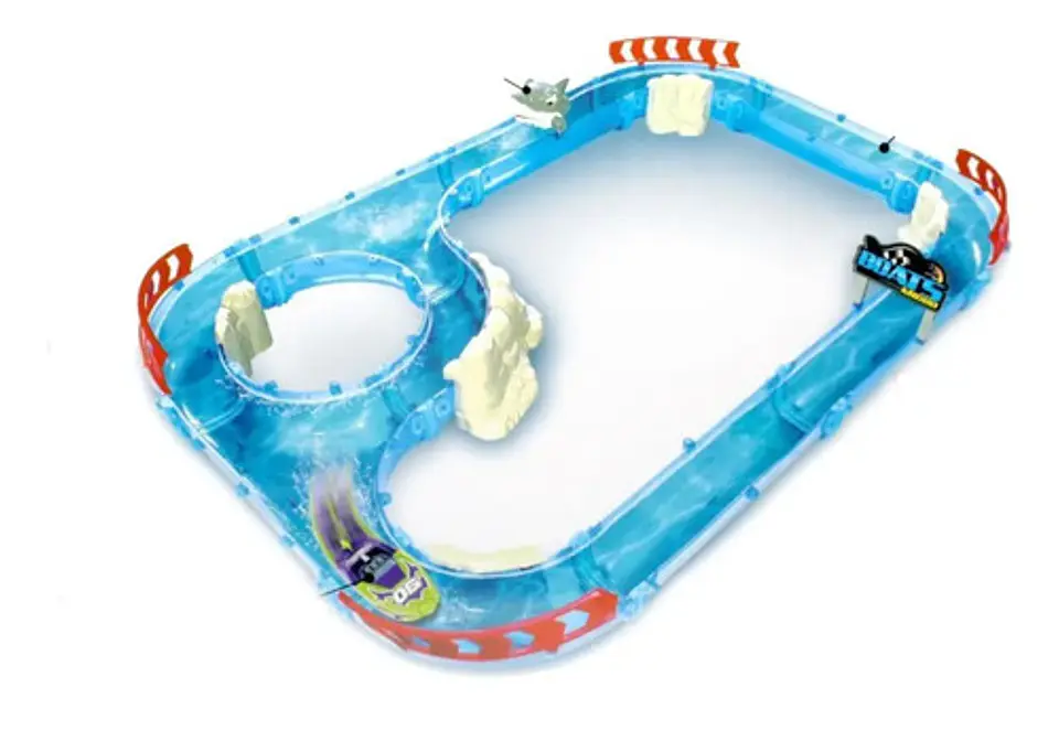 Pista Acuática Circuito En O Con Botes A Batería 4458 Azul 2