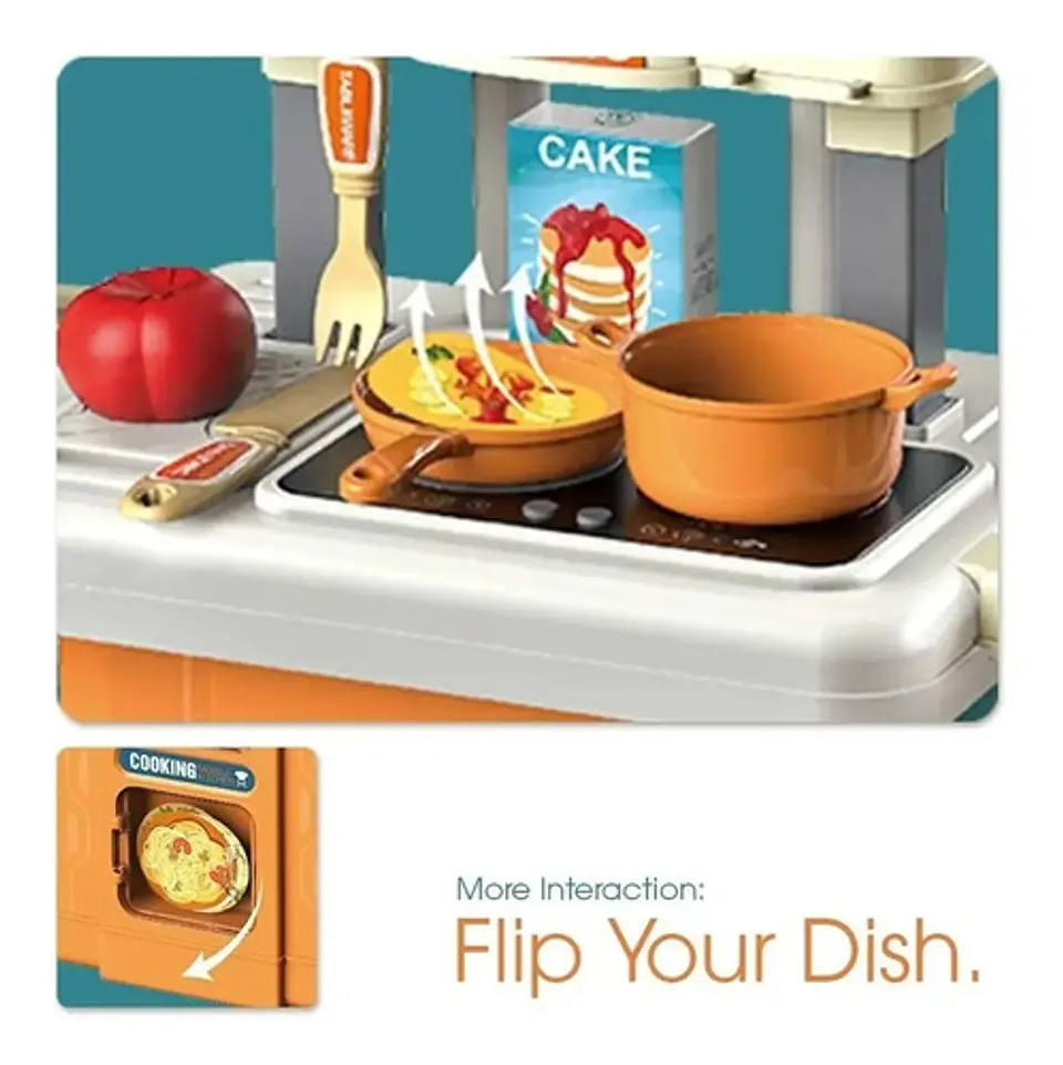Maletín Estufa 3en1 Cocina Niñas 71cm Agua Kitchen Portable 7