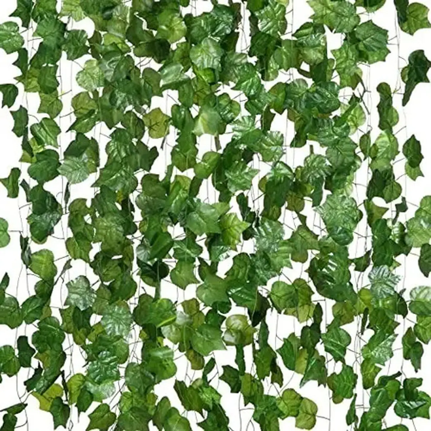 Guirnalda Hiedra Verde Seda Plástico 2.35m Pack 12 Mazugi Decoración 4
