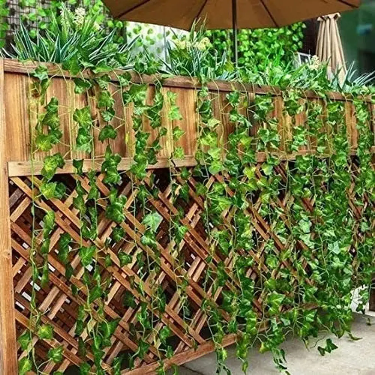 Guirnalda Hiedra Verde Seda Plástico 2.35m Pack 12 Mazugi Decoración 6