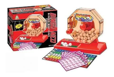 Juego Bingo Neo Balotera Compacto 75 Números 6 Cartones Marca Bingo Neo
