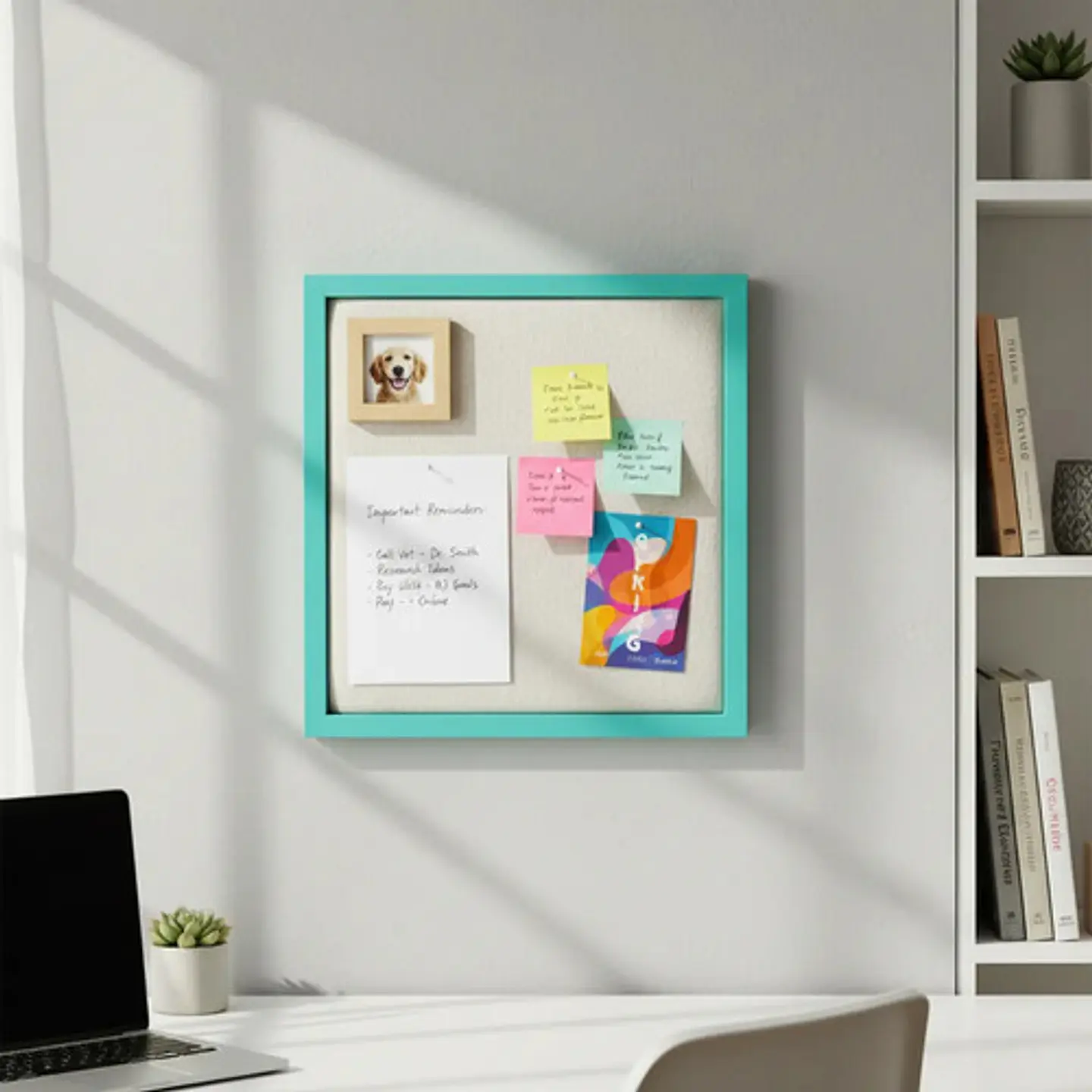Tablero De Notas De Tela Enmarcado En Madera, De Home&deco 1