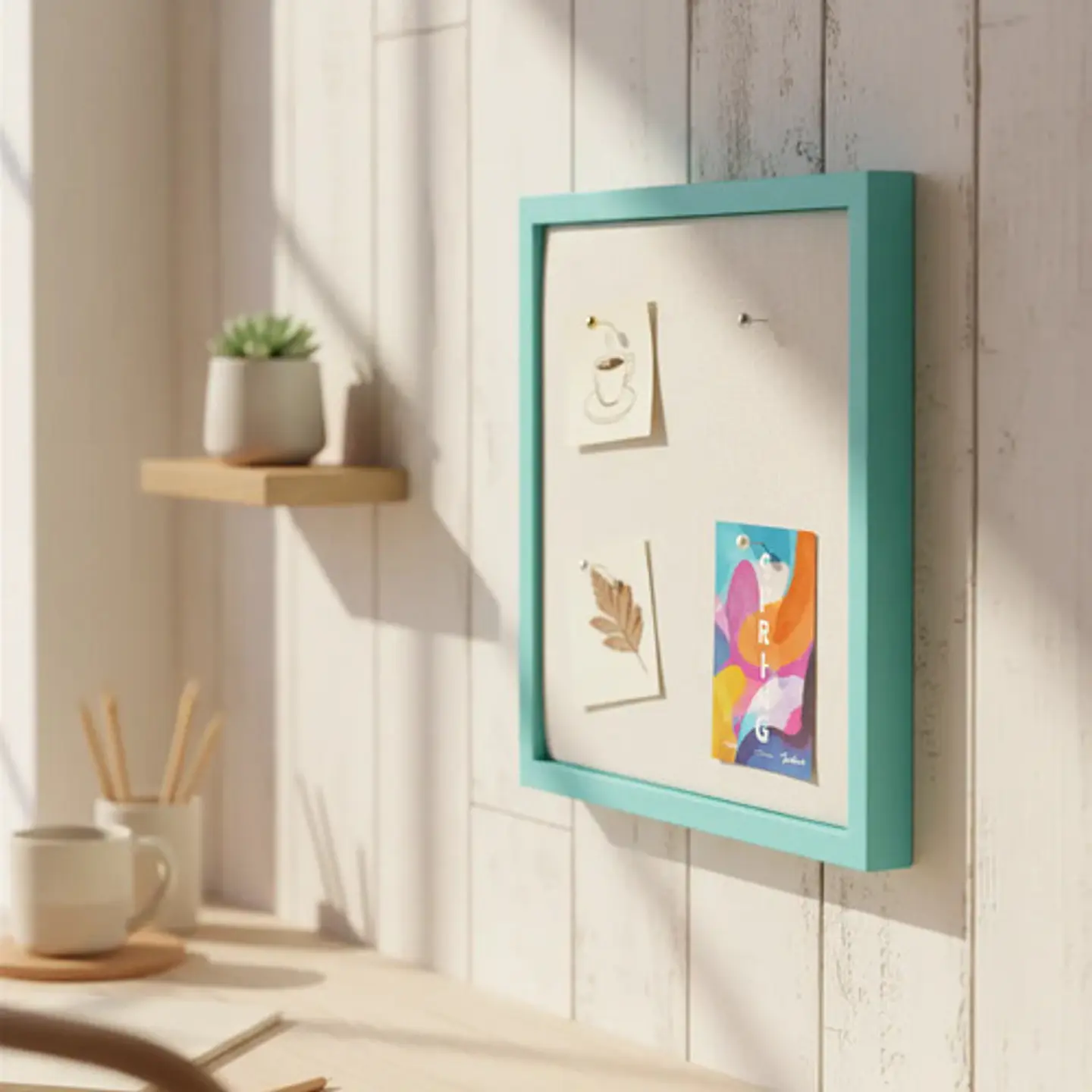 Tablero De Notas De Tela Enmarcado En Madera, De Home&deco 2