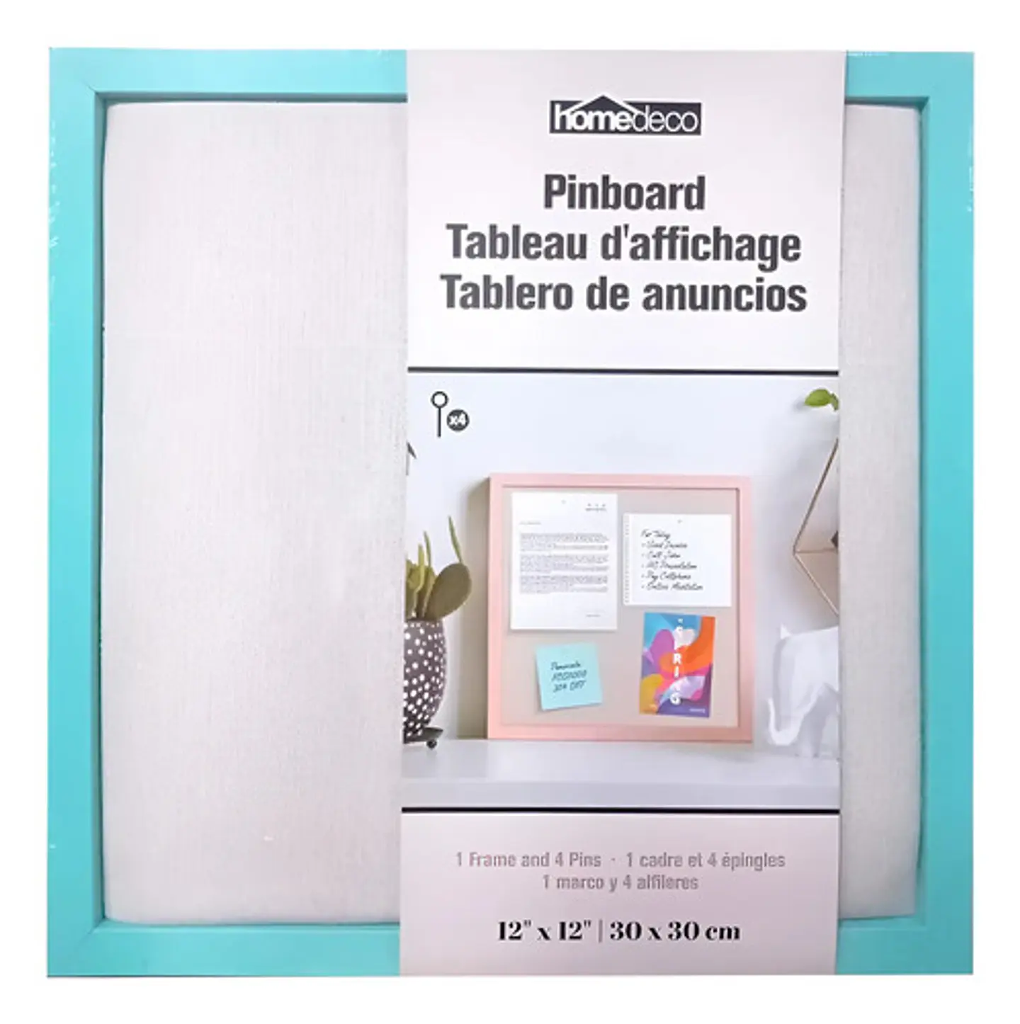 Tablero De Notas De Tela Enmarcado En Madera, De Home&deco 3