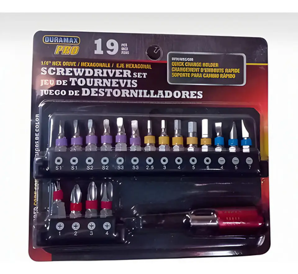 Juego Destornilladores 19 Piezas Macrooutlet Duramax Pro Set Colores Puntas 3