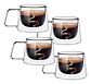 4 Tazas Café Doble Pared Borosilicato 200 Ml Pocillo Termi - Miniatura 1