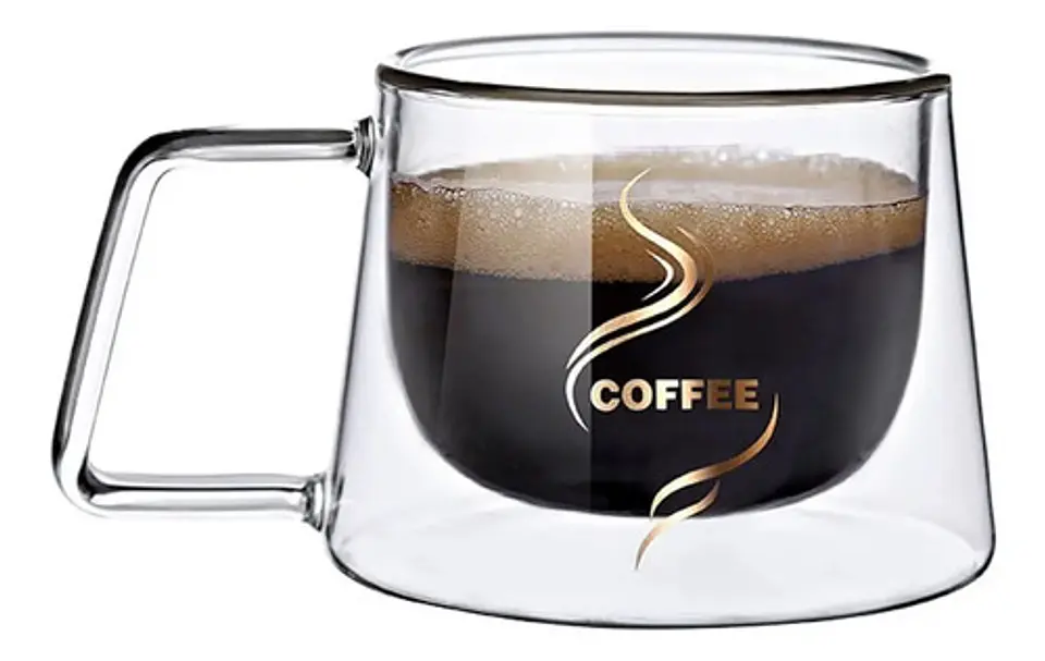 4 Tazas Café Doble Pared Borosilicato 200 Ml Pocillo Termi 2