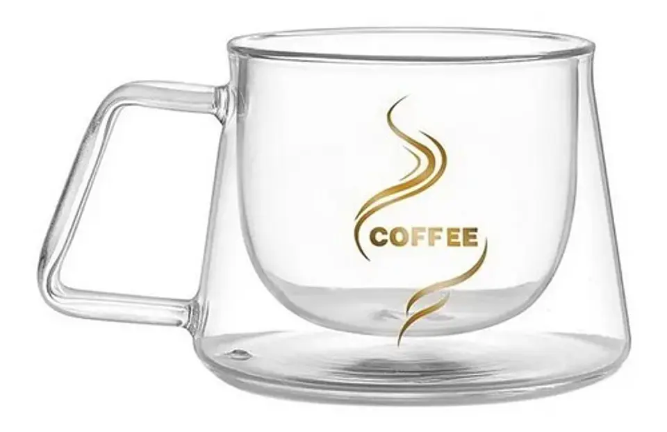 4 Tazas Café Doble Pared Borosilicato 200 Ml Pocillo Termi 5