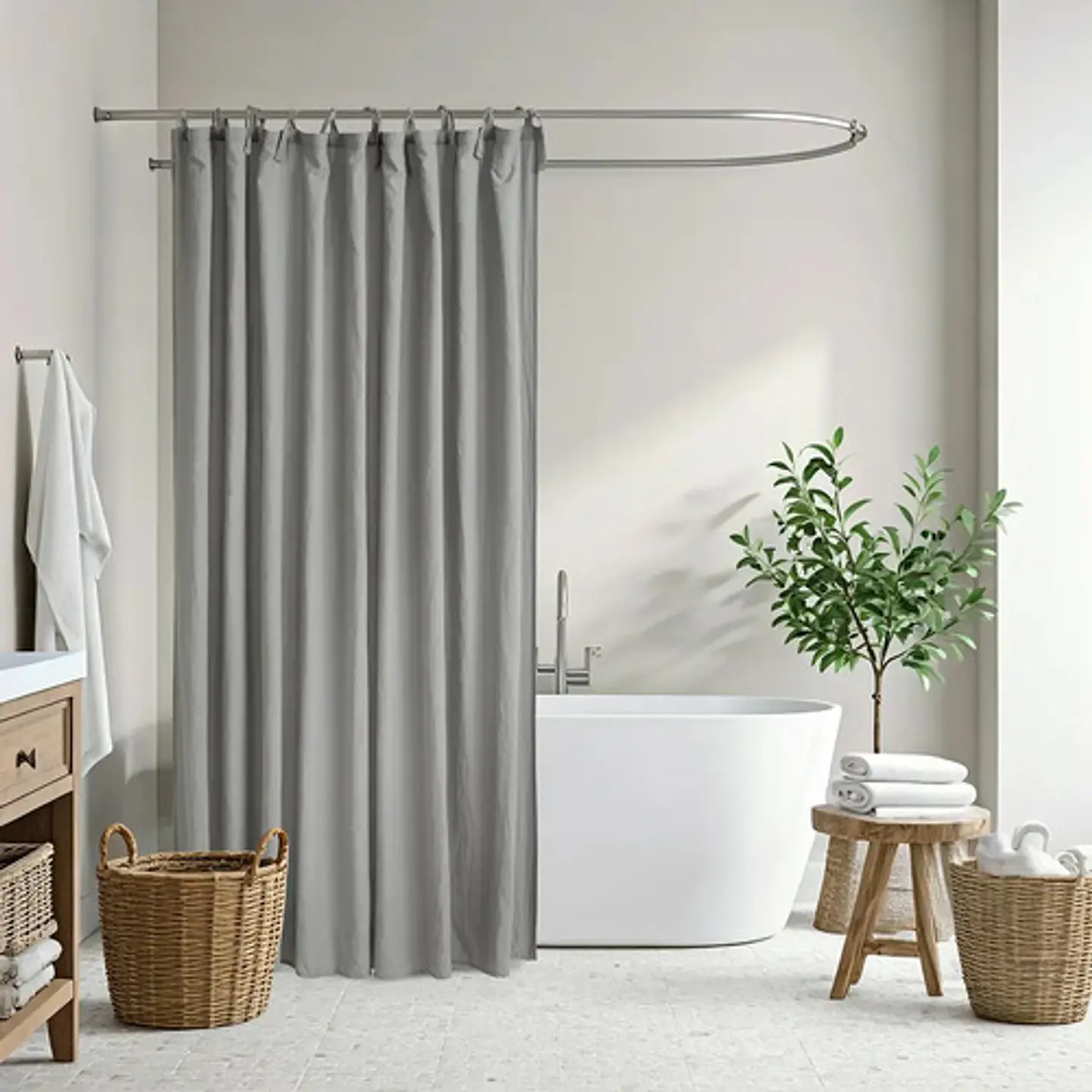 Cortina Para Ducha Baño Con Ganchos Que Combinan 32-3055972 24