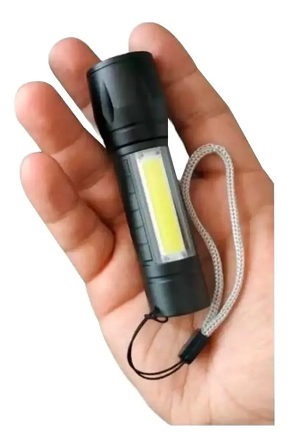Linterna Táctica Mcktyos Recargable Led Zoom Usb 3 Modos Aluminio Negro 3