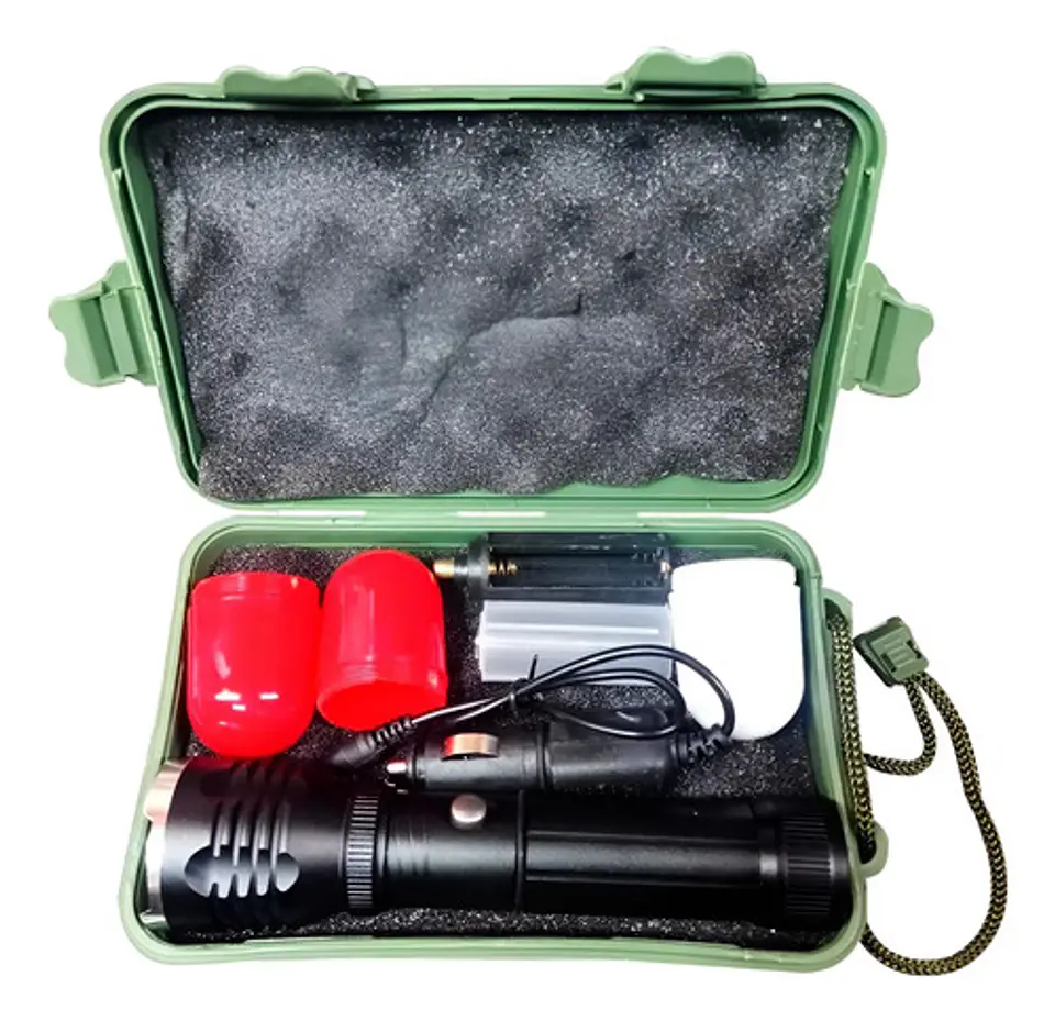 Super Kit Linterna Militar Zoom 800m Led Recargable Ref. C-2 2