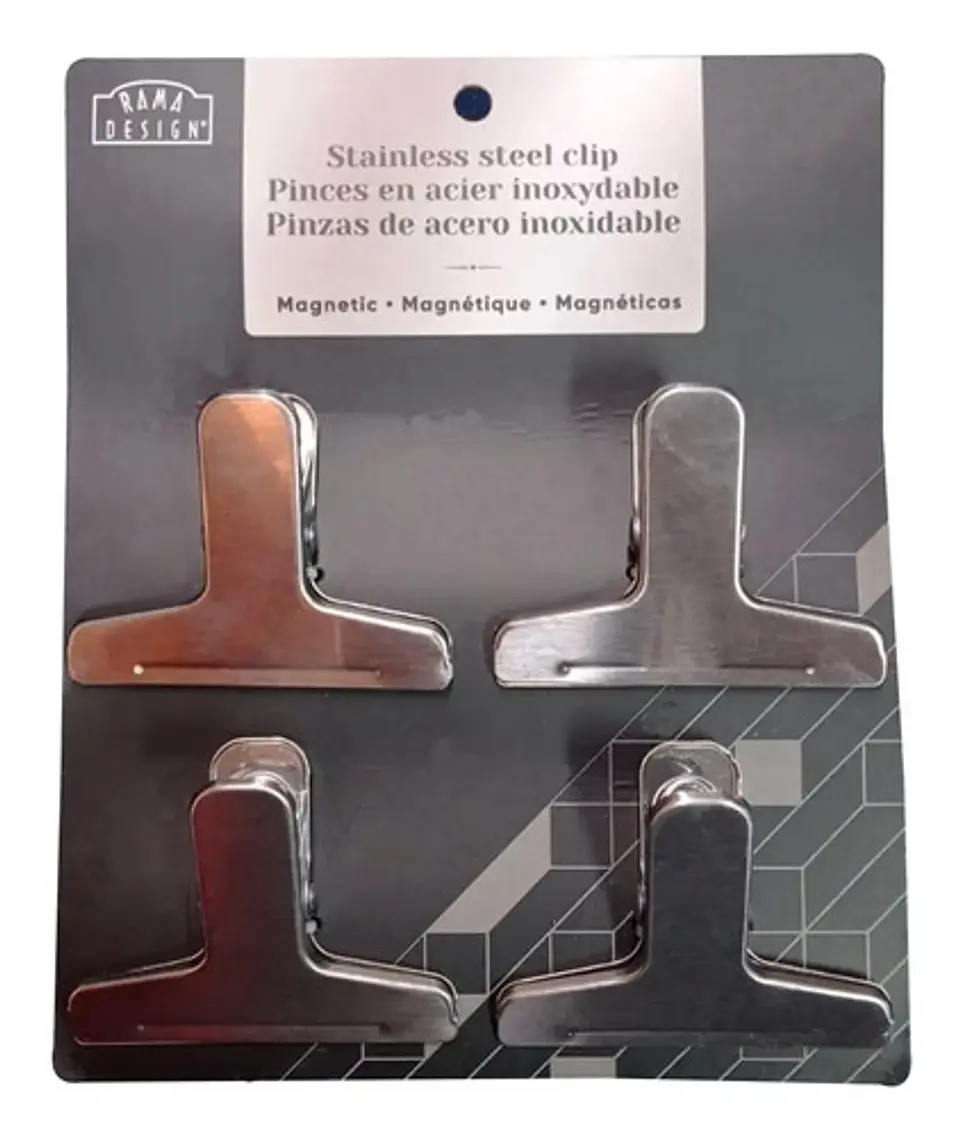 Ganchos X4 Magnéticos Acero Inoxidable Pinzas 3093847 Color Plateado 4