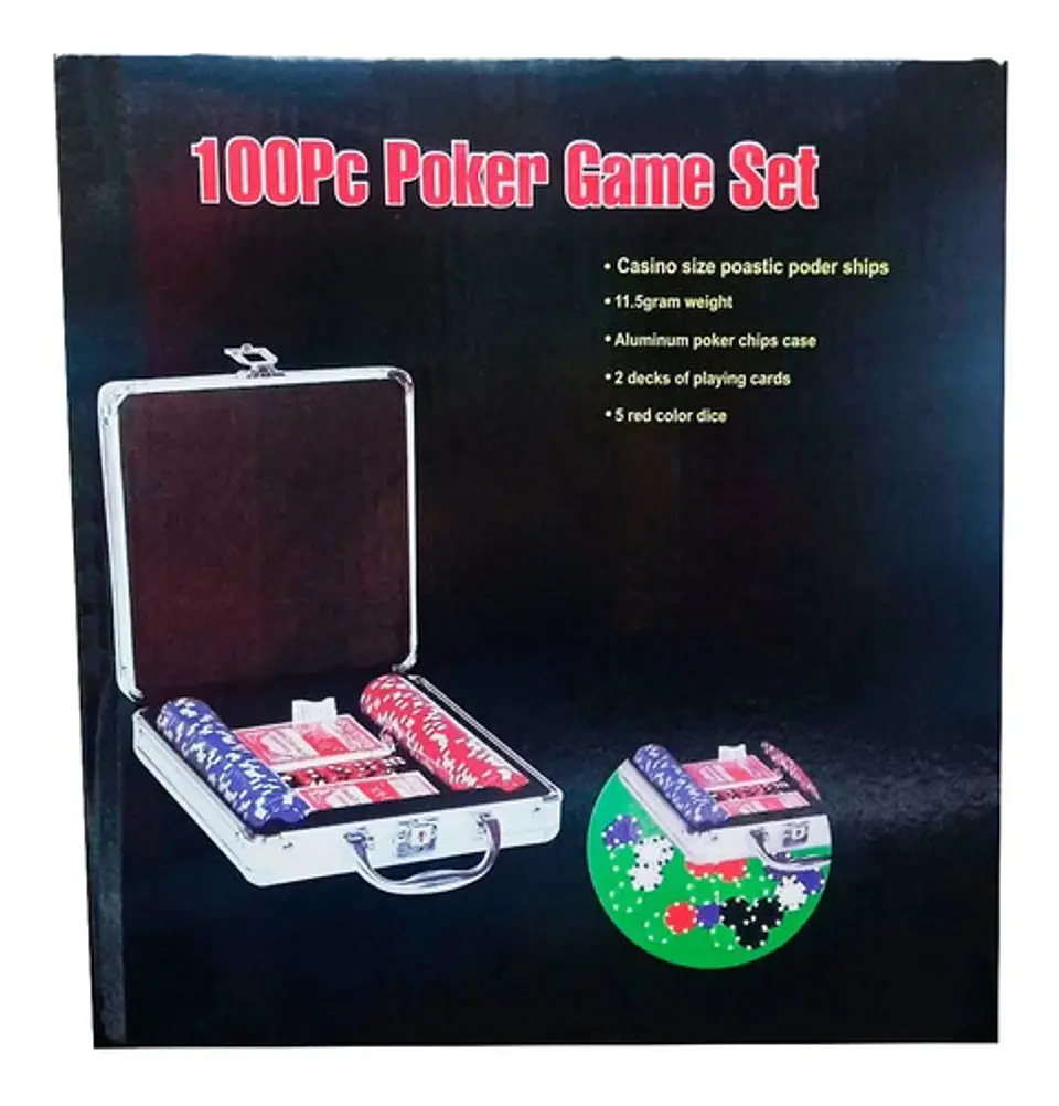 Set Juego De Póker 100 Fichas Maleta Lujo En Aluminio R:100p 7