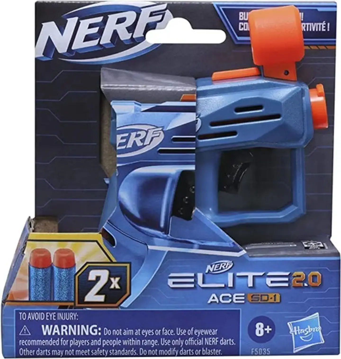 Nerf Pistola Lanzadara Elite 2.0 Ace Hasbro F5035 Color Azul 3