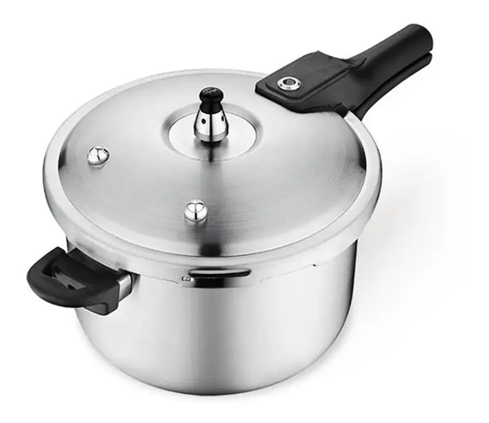 Olla A Presión 5.6l Acero Inoxidable Home Elements Compatible Gas Eléctrica Plateado 2