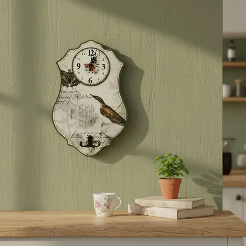 Reloj Pared Cocina Madera Análogo Decoración Hogar 2025 2