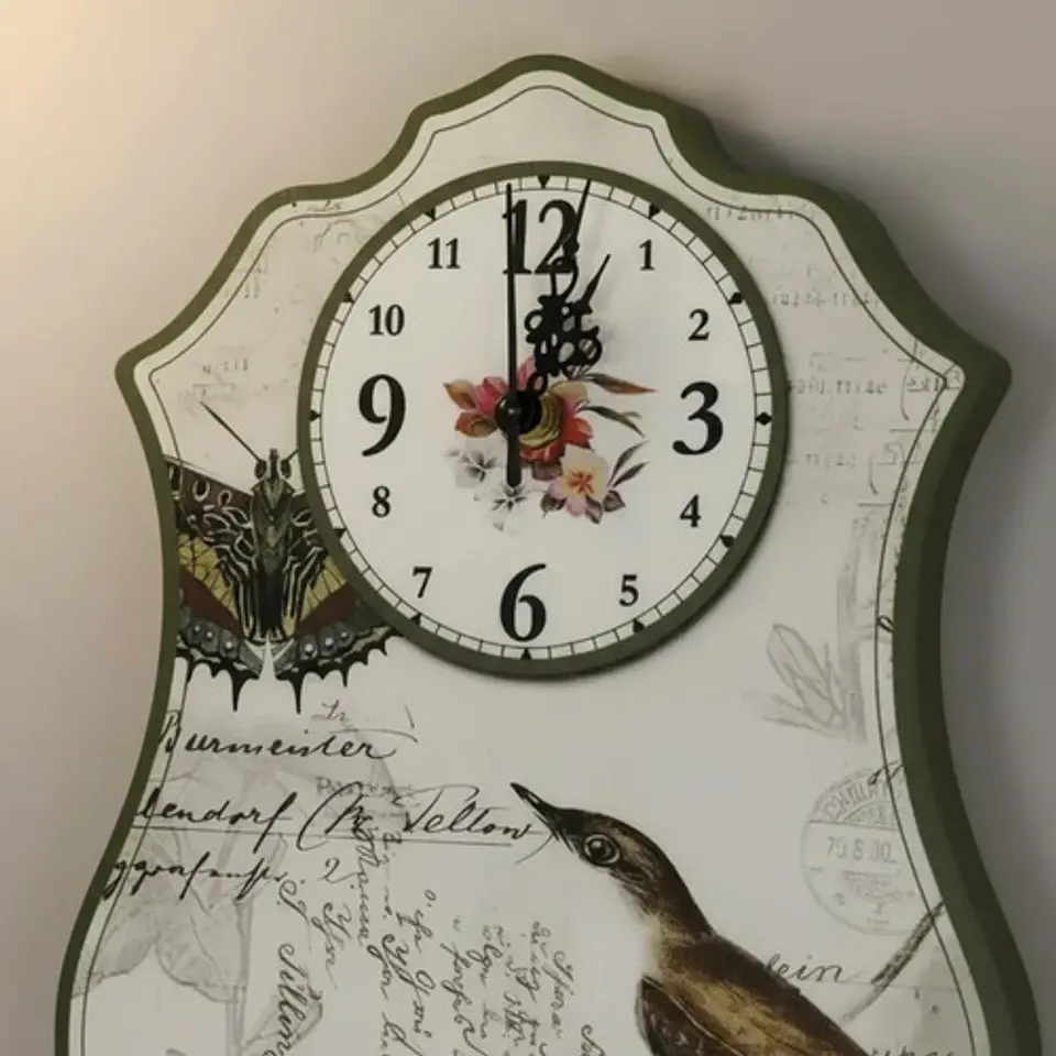 Reloj Pared Cocina Madera Análogo Decoración Hogar 2025 5