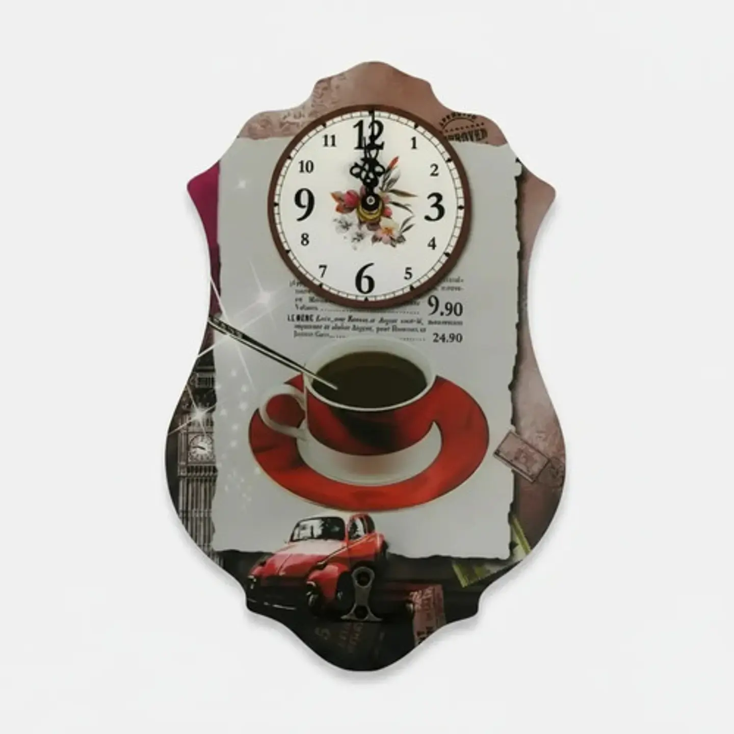 Reloj Pared Cocina Madera Análogo Decoración Hogar 2025 7