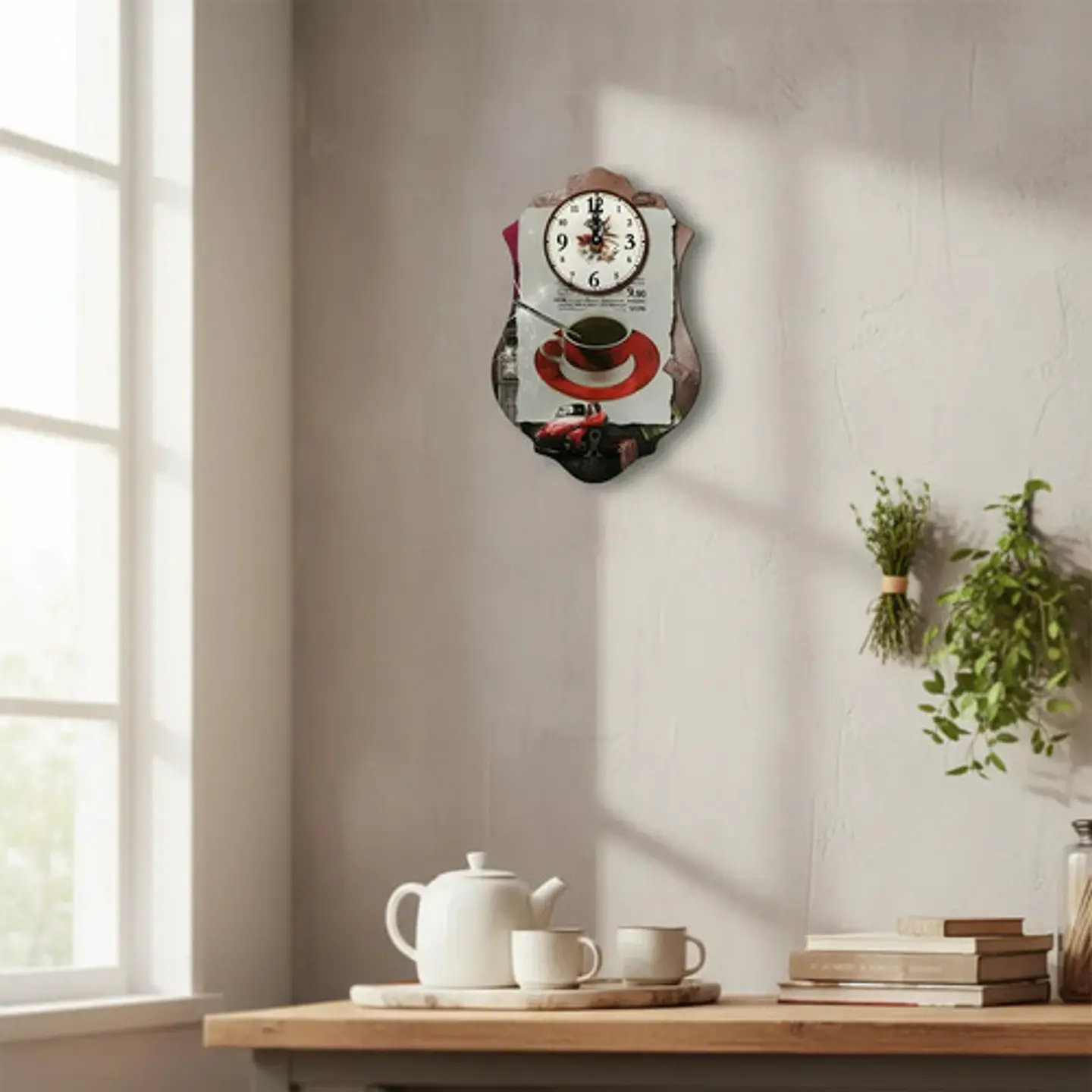 Reloj Pared Cocina Madera Análogo Decoración Hogar 2025 8