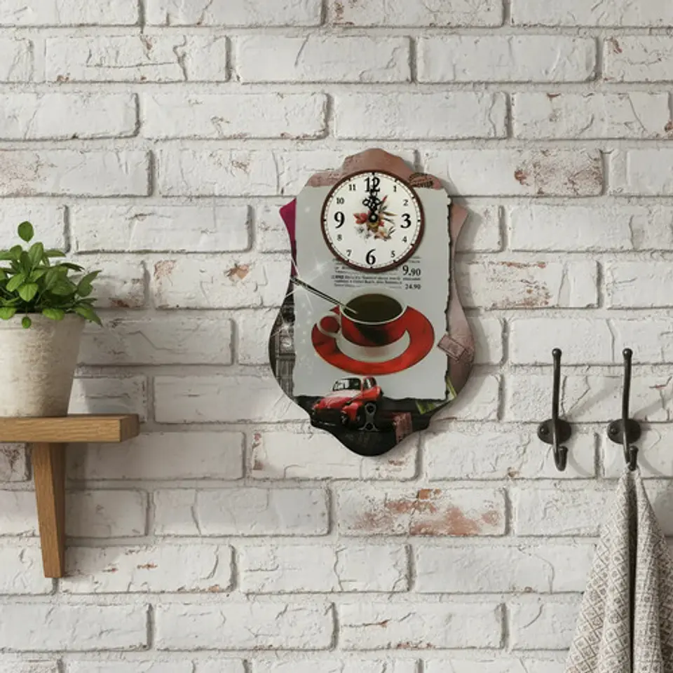 Reloj Pared Cocina Madera Análogo Decoración Hogar 2025 9