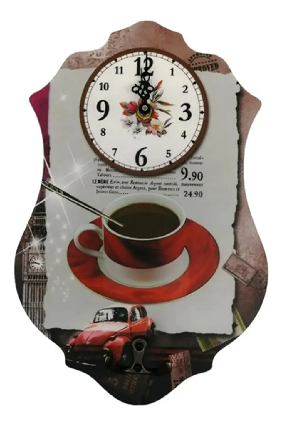 Reloj Pared Cocina Madera Análogo Decoración Hogar 2025 10