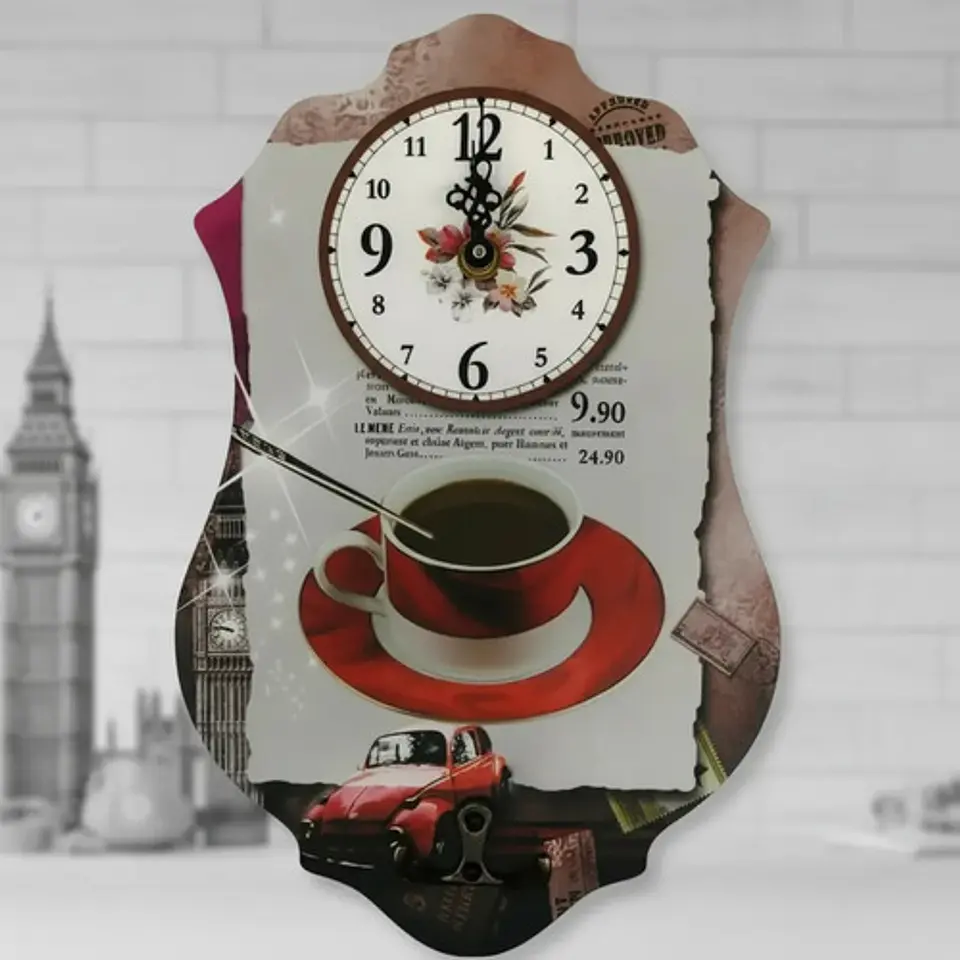 Reloj Pared Cocina Madera Análogo Decoración Hogar 2025 12