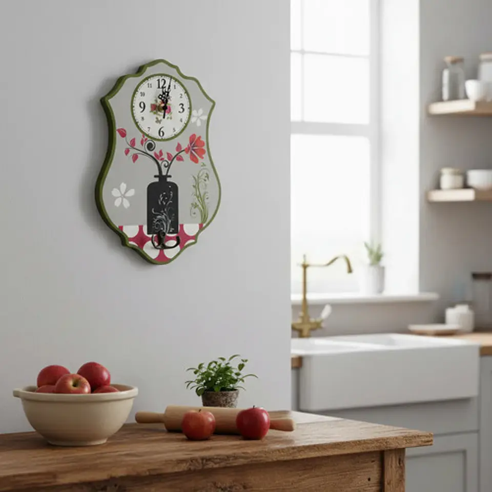 Reloj Pared Cocina Madera Análogo Decoración Hogar 2025 16