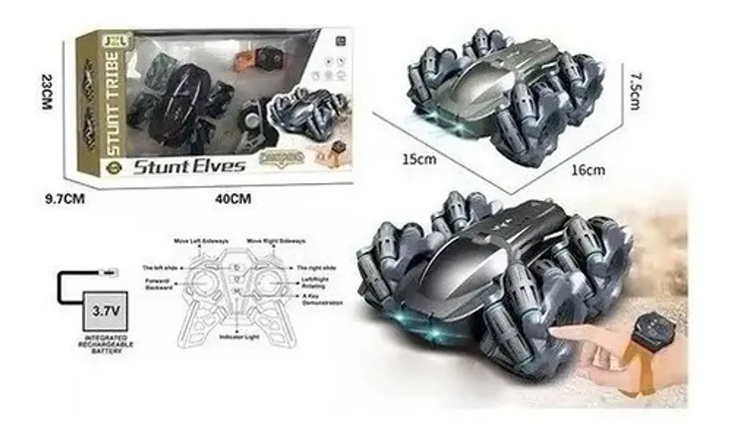 Carro Stunt 360°  A Control Remoto+control Desde Reloj 26336 5
