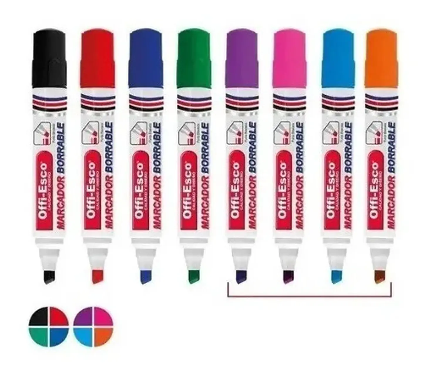 Kit De Marcadores Borrables X8 Oficina Escolar Colores 510-8 3