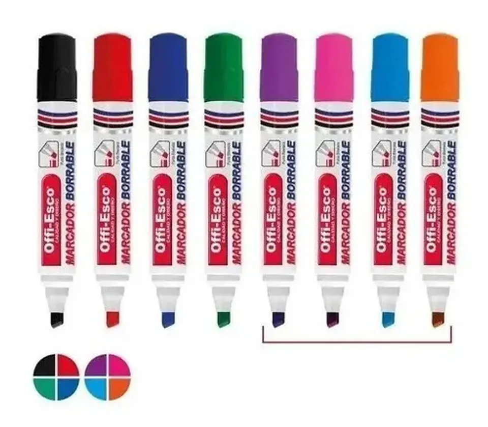 Kit De Marcadores Borrables X8 Oficina Escolar Colores 510-8 3