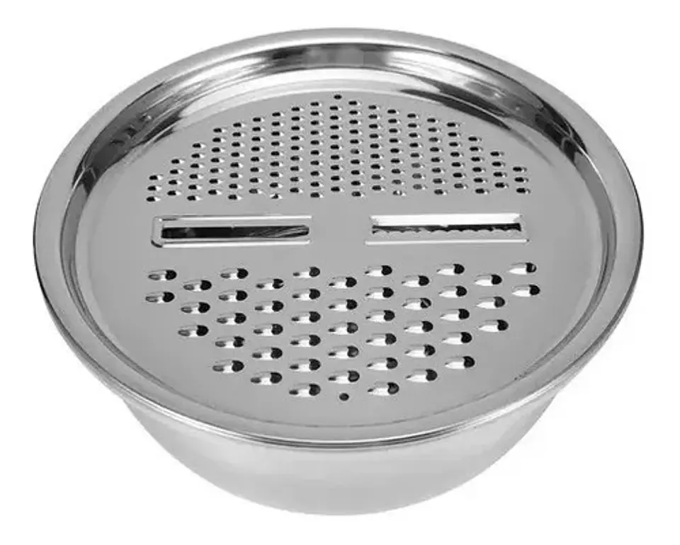 Bowl Metálico Acero Inoxidable 5 Pzc Con Rallador Tapa  1