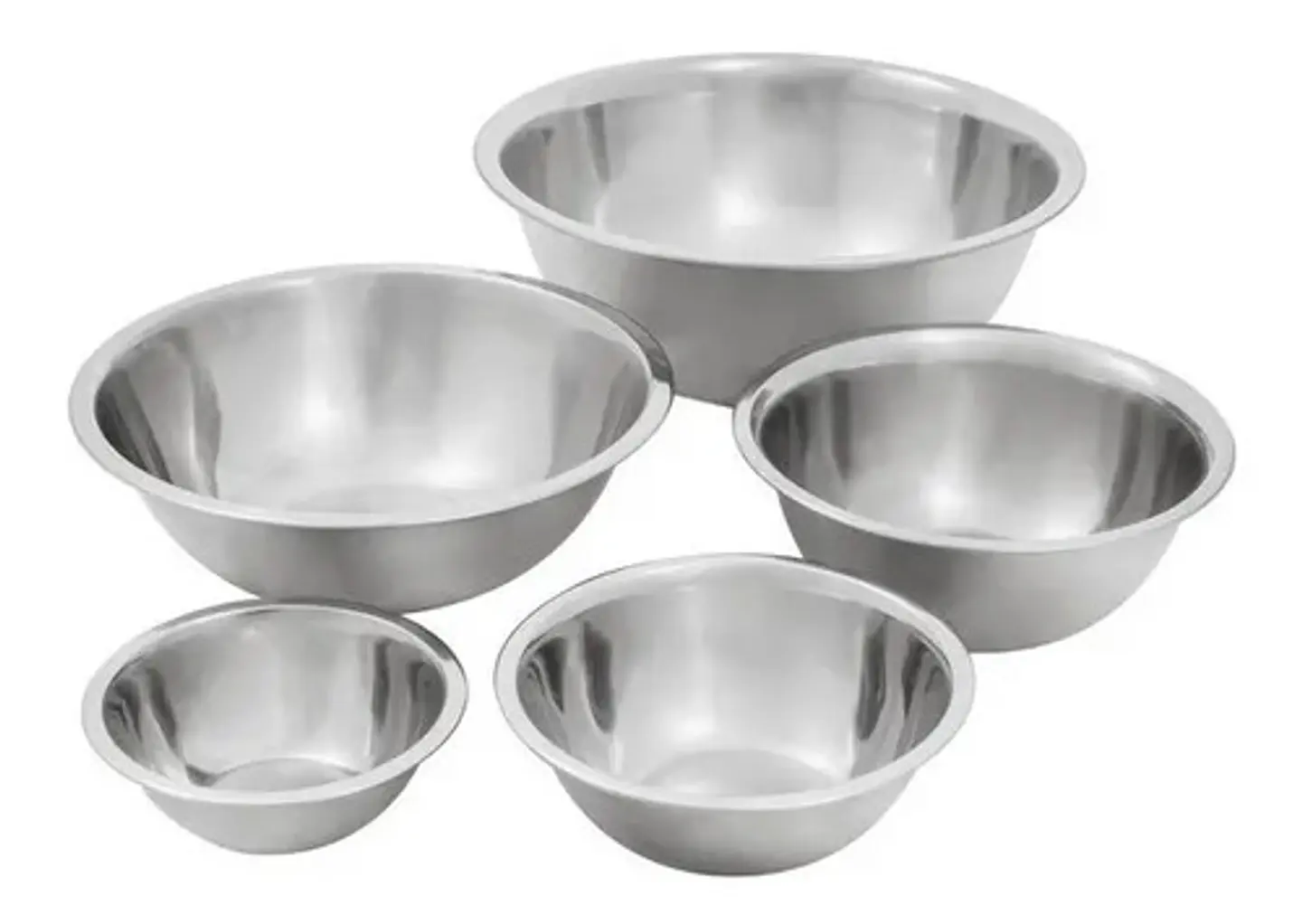 Bowl Metálico Acero Inoxidable 5 Pzc Con Rallador Tapa  5