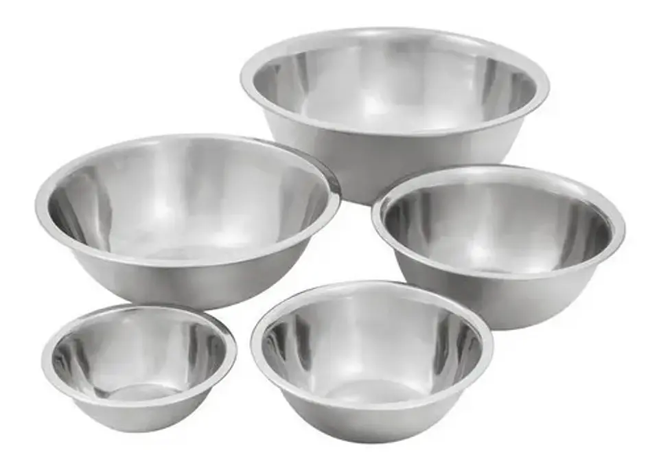 Bowl Metálico Acero Inoxidable 5 Pzc Con Rallador Tapa  5