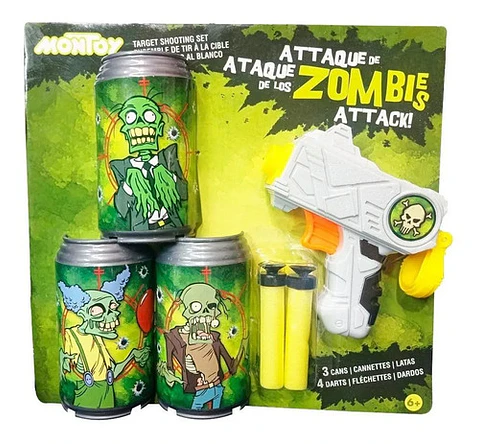 Juego  Lanza Dardos Puntería Latas Objetivo Zombie 3049132