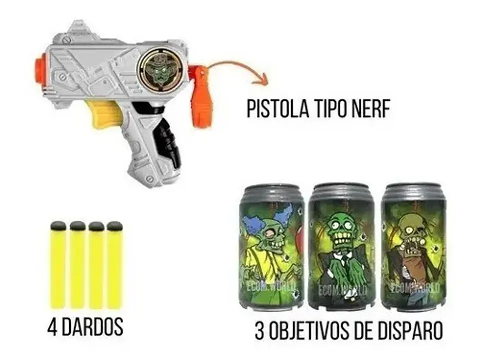Juego  Lanza Dardos Puntería Latas Objetivo Zombie 3049132 5