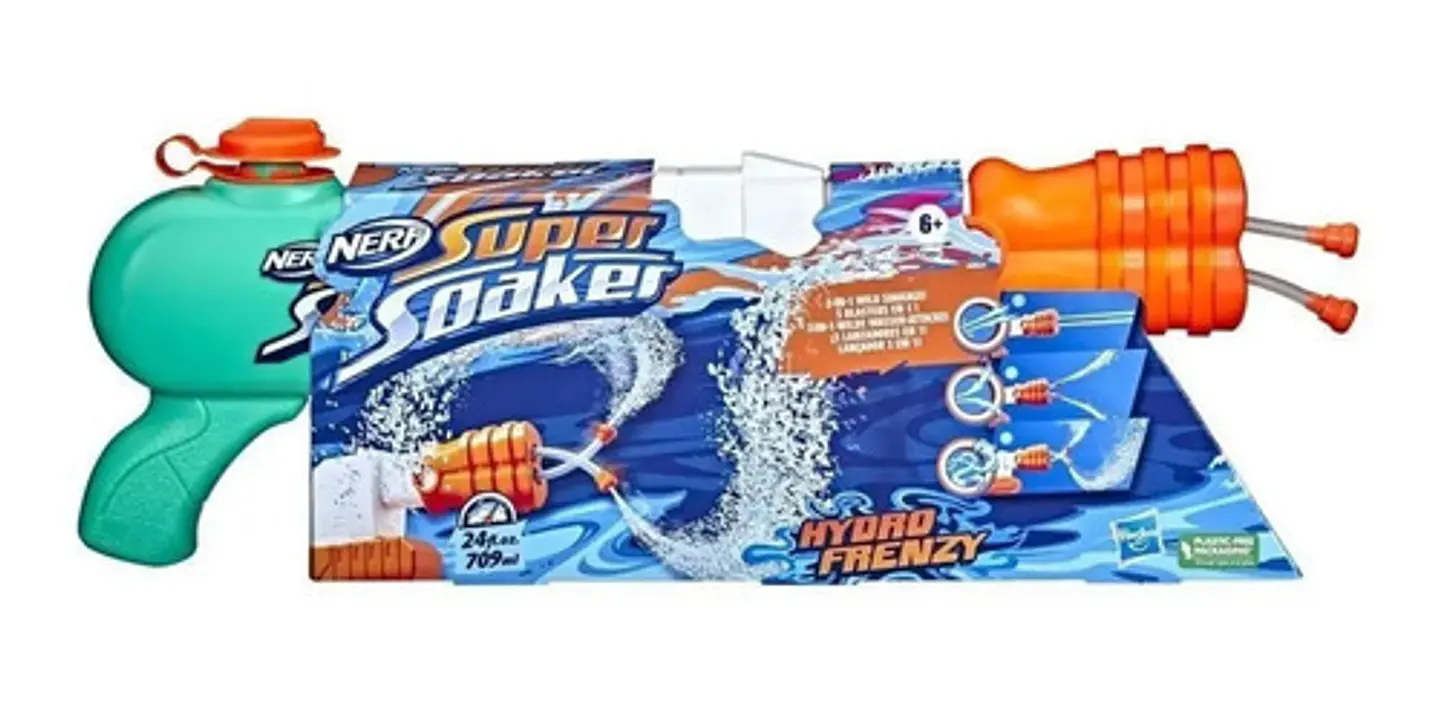 Lanzador De Agua Nerf Super Soaker Hydro Frenzy Hasbro Verde Y Naranja Verde Y Anaranjado 2