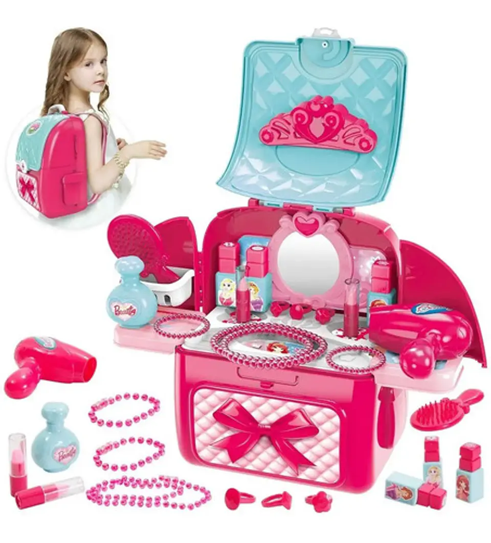 Mochila Tocador Xiong Cheng 008-963a Juguete 5-7 Años Con Accesorios 2